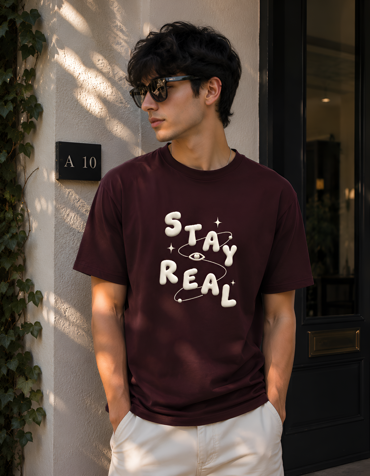 Stay Real Puff Print Unisex Tee