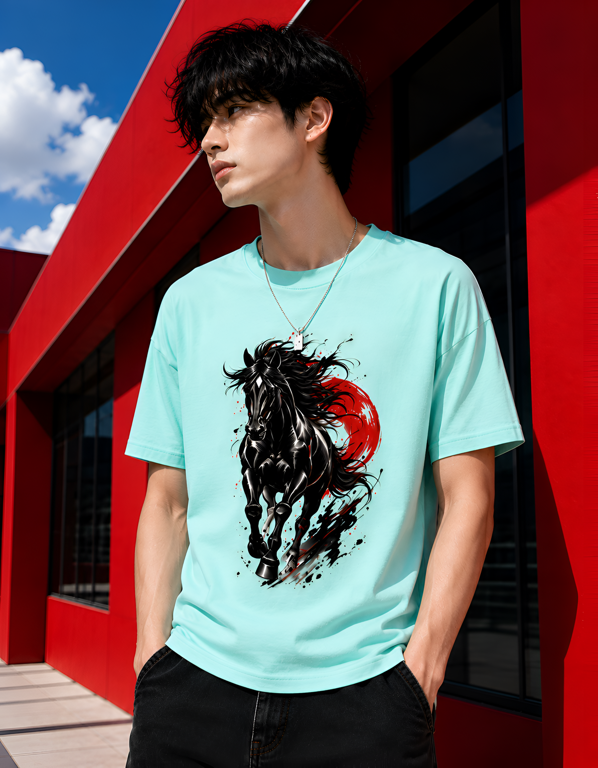 Crimson Sun Stallion Unisex Tee