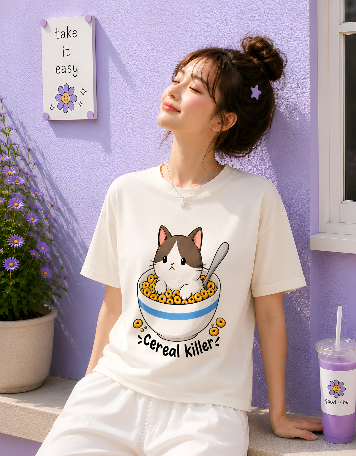 Cereal Killer Cat Baby Unisex Tee