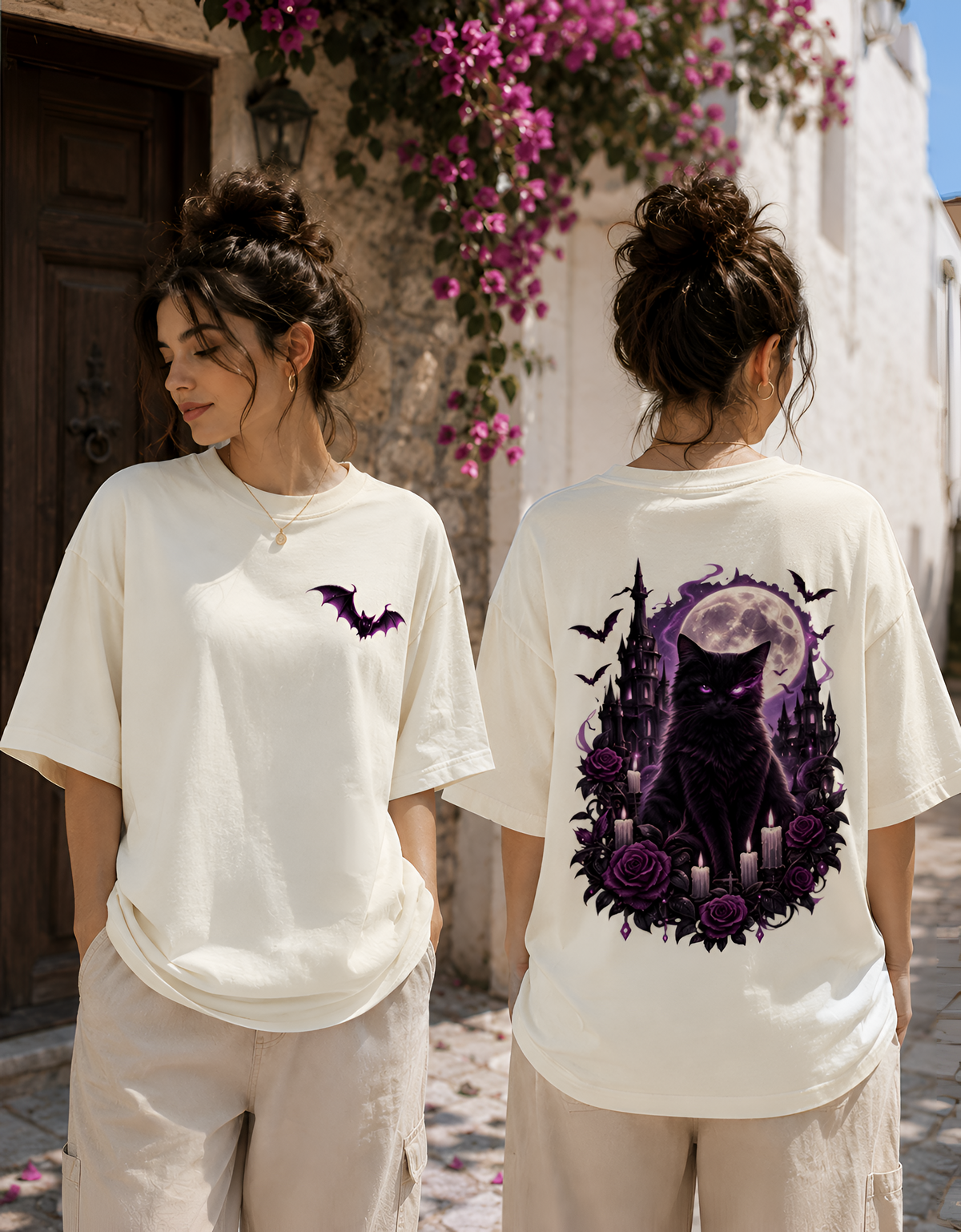 Shadow Bat Lavender Oversized Unisex T-Shirt