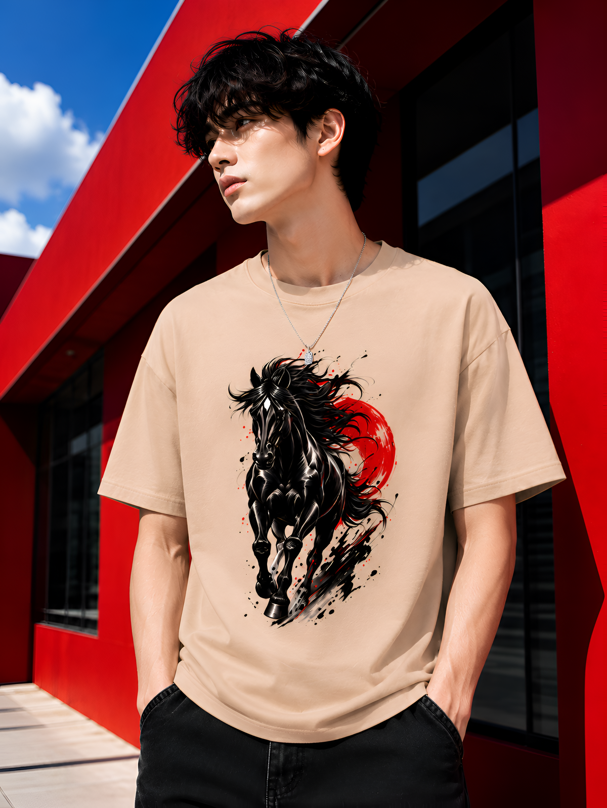 Crimson Sun Stallion Unisex Tee