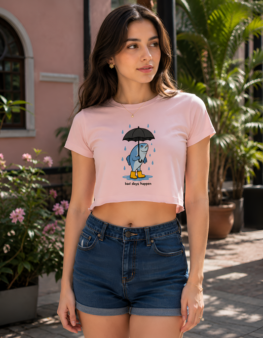 Bad Days Happen Shark Crop Top