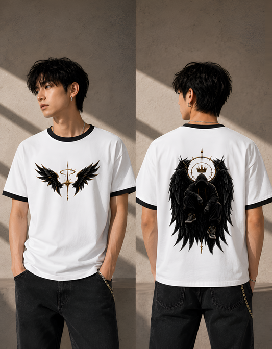 Unisex Celestial Winged Ringer T-Shirt