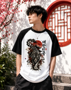 Korean White Tiger Raglan Unisex Oversized Tee
