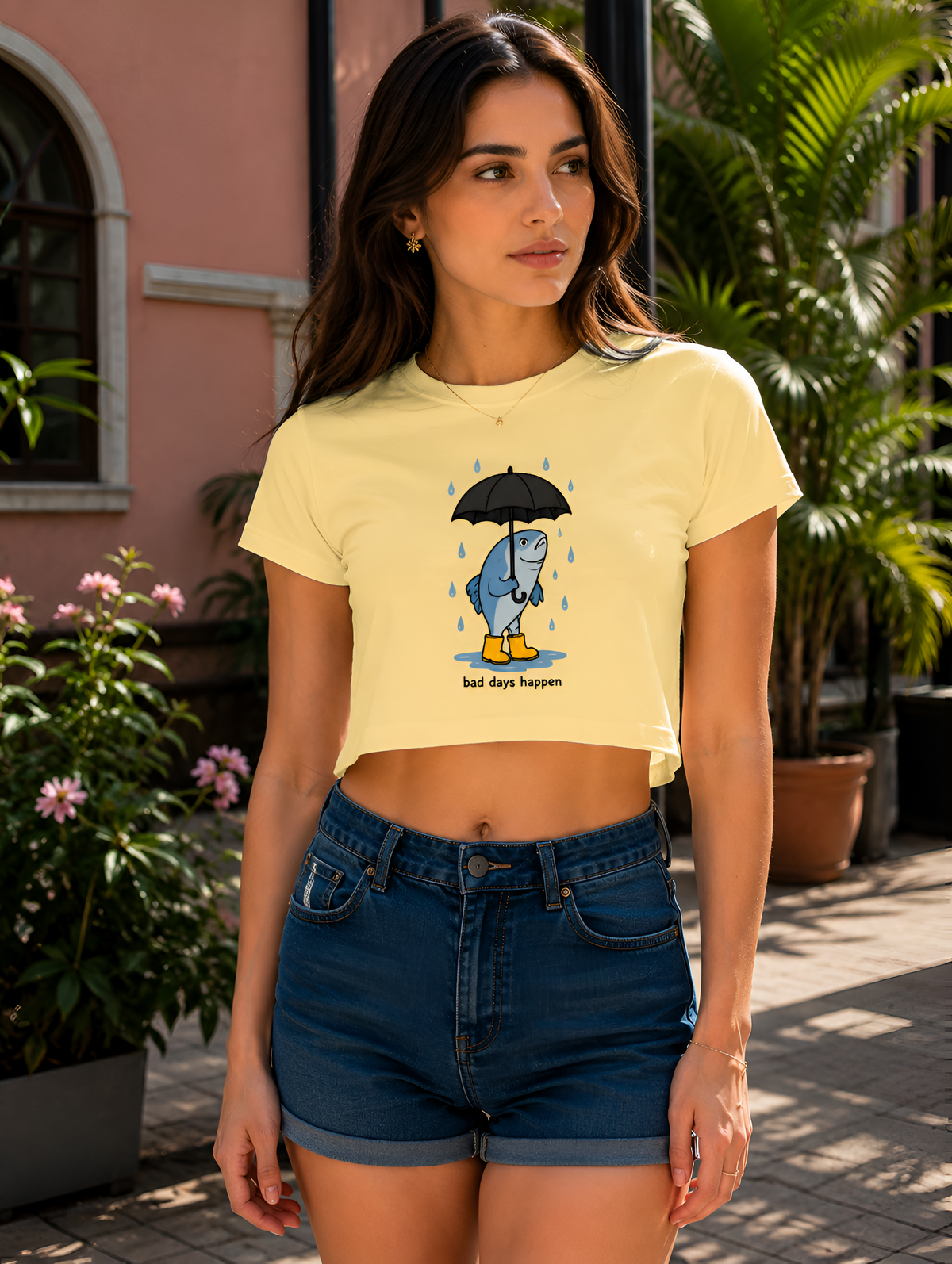 Bad Days Happen Shark Crop Top