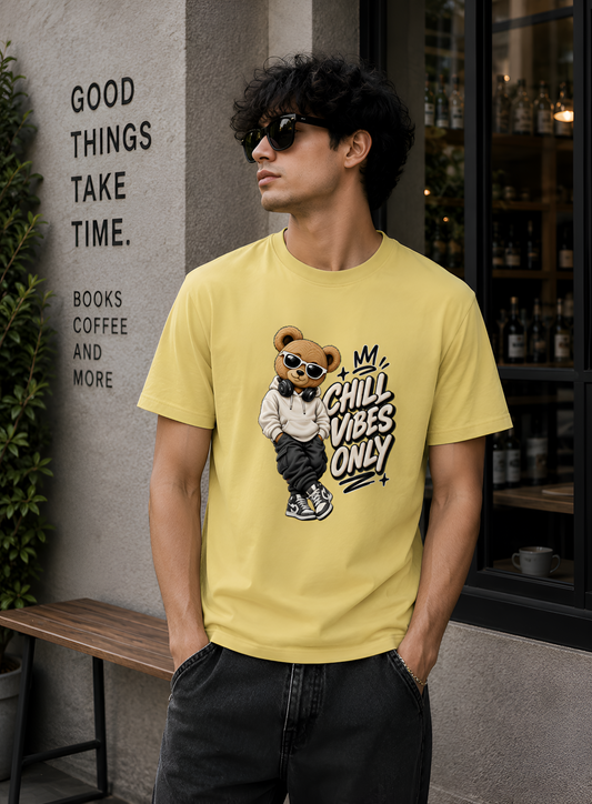 Chill Vibes Only Bear Unisex Classic Crew T-Shirt