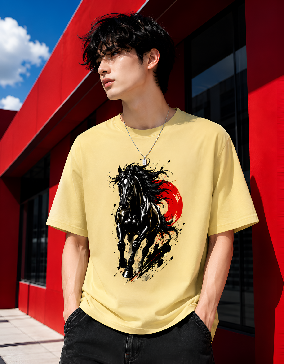 Crimson Sun Stallion Unisex Tee